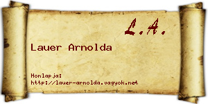 Lauer Arnolda névjegykártya